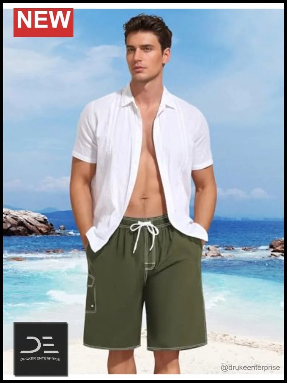 Men's Quick Dry Swim Trunks Board Shorts with Mesh Lining and Pockets